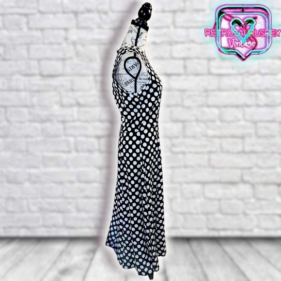 Vintage 1990's Pretty Woman Polka Dot Maxi Dress, Medium - Picture 6 of 10